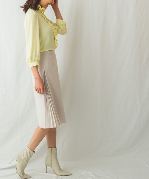 NARACAMICIE（ナラカミーチェ）の「サイドプリーツスカート（スカート・レディース・ブラック/ベージュ/パープル・MEDIUM）」の7枚目の写真