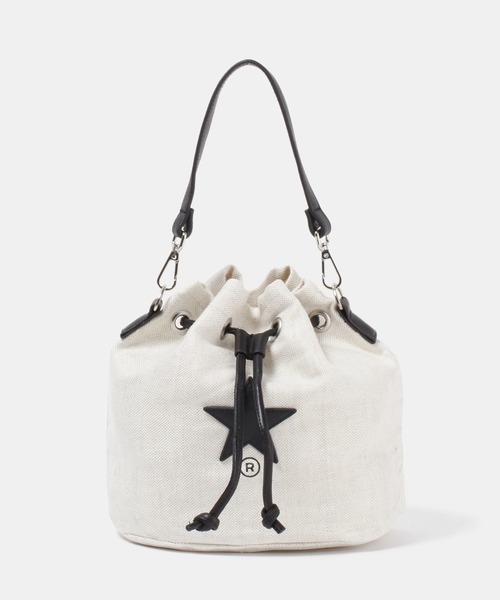 CONVERSE TOKYO（コンバーストウキョウ）の「リネンバケットバッグ（ショルダーバッグ・レディース・イエロー/アイボリー/ブラウン/ネイビー・FREE）」の2枚目の写真