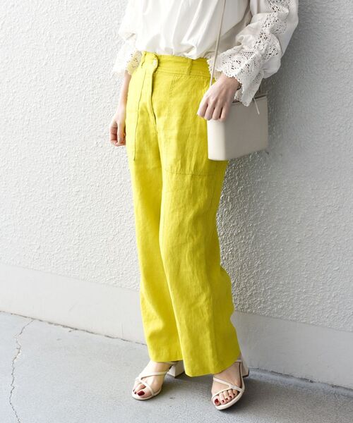 ☆タグ付き未使用品☆ SHIPS シップス リネンパンツ M 麻100%グリーン セール】 リネンマリンパンツ◇ （その他パンツ）｜SHIPS for
