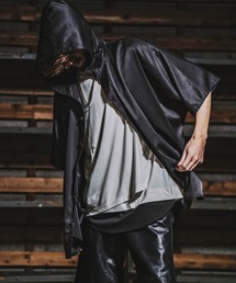 【NO ID.】Stretch Hood Dolman Big Shirt / ストレッチ フード ドルマン ビッグ シャツ