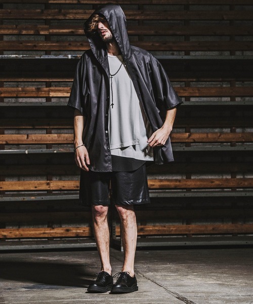 NO ID.（ノーアイディ）の「【NO ID.】Stretch Hood Dolman Big Shirt / ストレッチ フード ドルマン ビッグ シャツ（シャツ/ブラウス・メンズ・ホワイト/ブラック/ベージュ/グレー・ONE SIZE）」の19枚目の写真