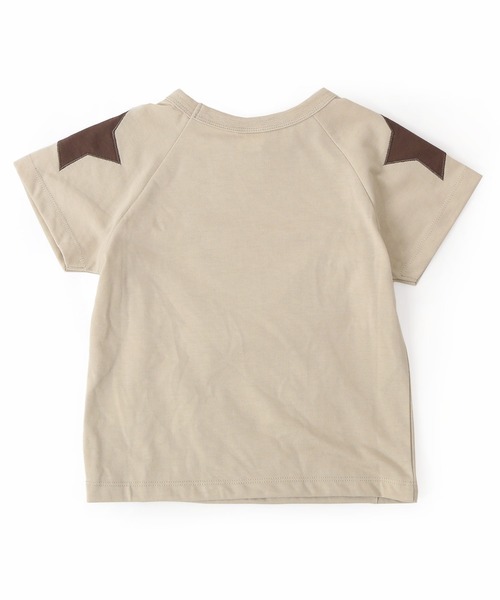 SUNDAYS SUN(サンデイズ サン)の「ポケット付きショルダーパッチTシャツ(Tシャツ/カットソー・キッズ・チャコールグレー/ブラウン/ベージュ/サックスブルー・80/140/130/120/100/110/90)」の11枚目の写真