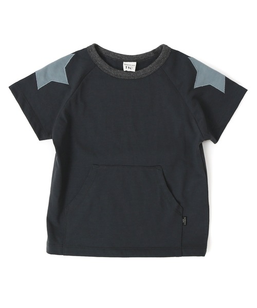 SUNDAYS SUN(サンデイズ サン)の「ポケット付きショルダーパッチTシャツ(Tシャツ/カットソー・キッズ・チャコールグレー/ブラウン/ベージュ/サックスブルー・80/140/130/120/100/110/90)」の7枚目の写真