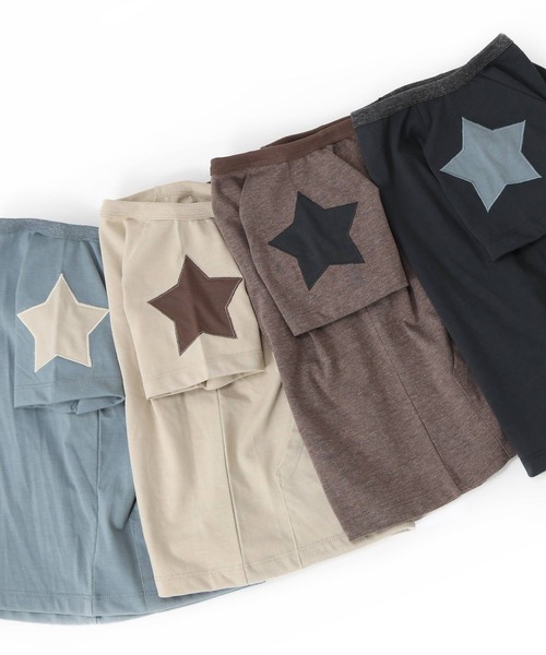 SUNDAYS SUN(サンデイズ サン)の「ポケット付きショルダーパッチTシャツ(Tシャツ/カットソー・キッズ・チャコールグレー/ブラウン/ベージュ/サックスブルー・80/140/130/120/100/110/90)」の12枚目の写真