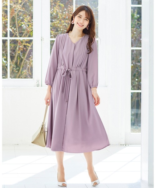 ワンピースメリハリのある着こなしが叶う 前開き麻調ワンピース ワンピース Tiaclasse ティアクラッセ のファッション