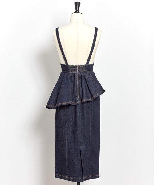 NOELA(ノエラ)の「ペプラムディティールタイトスカート(デニムスカート・レディース・ダークインディゴブルー/インディゴブルー・S/M)」の5枚目の写真