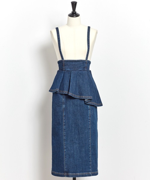 NOELA(ノエラ)の「ペプラムディティールタイトスカート(デニムスカート・レディース・ダークインディゴブルー/インディゴブルー・S/M)」の7枚目の写真