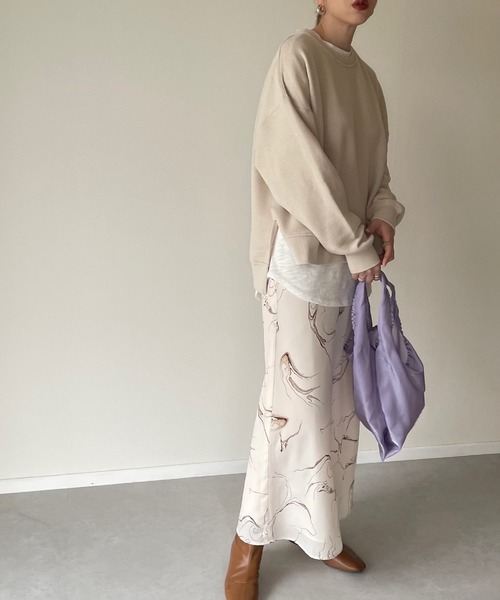 y/m by misato（イムバイミサト）の「マーブルロングスカート（スカート・レディース・ホワイト/ライトブラック・FREE）」の17枚目の写真