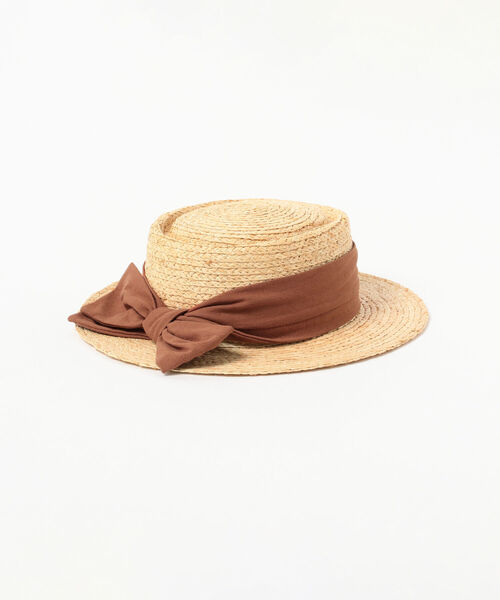 B:MING by BEAMS(ビーミングバイビームス)の「B:MING by BEAMS / ラフィア カンカン帽(ハット・レディース・ブラウン/ナチュラル・ONE SIZE)」の4枚目の写真