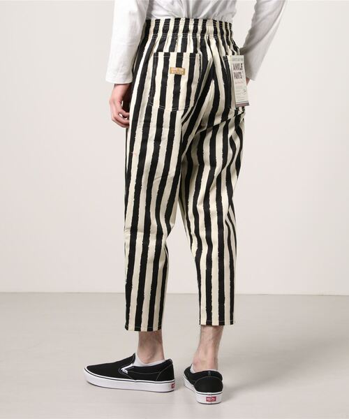 make a ray!（メイク ア レイ！）の「バルーンシルエット 総柄シェフパンツ イージーアンクルパンツ/テーパードパンツ（その他パンツ・メンズ・ブルー系その他/ストライプ・S/L/M/XL）」の4枚目の写真
