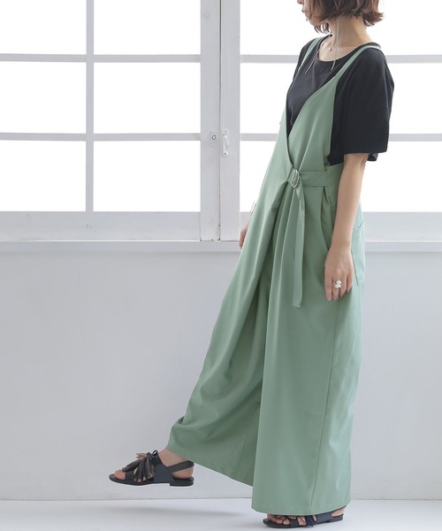 osharewalker（オシャレウォーカー）の「【廃盤】『カシュクール風Dカンサロペット』（サロペット/オーバーオール・レディース・ブラック/ミント・1/2）」の22枚目の写真