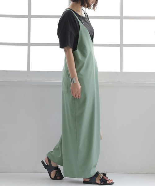 osharewalker（オシャレウォーカー）の「【廃盤】『カシュクール風Dカンサロペット』（サロペット/オーバーオール・レディース・ブラック/ミント・1/2）」の17枚目の写真