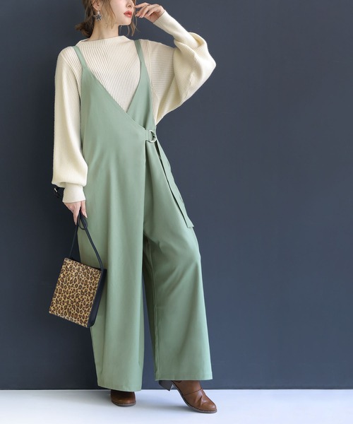 osharewalker（オシャレウォーカー）の「【廃盤】『カシュクール風Dカンサロペット』（サロペット/オーバーオール・レディース・ブラック/ミント・1/2）」の6枚目の写真