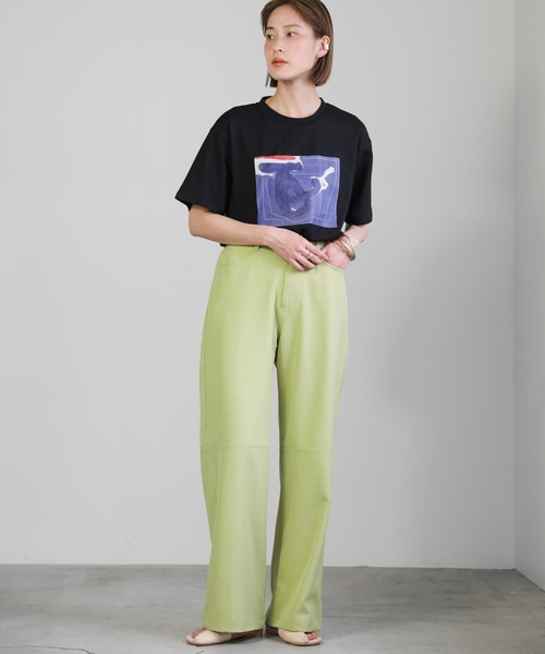 select MOCA(セレクトモカ)の「2021 SS ニュアンスアートデザインTシャツ(Tシャツ/カットソー・レディース・ホワイト/ブラック・FREE)」の9枚目の写真