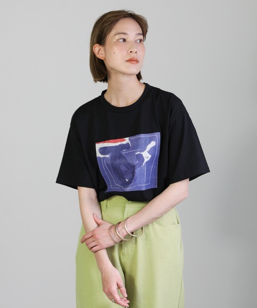 select MOCA(セレクトモカ)の「2021 SS ニュアンスアートデザインTシャツ(Tシャツ/カットソー・レディース・ホワイト/ブラック・FREE)」の13枚目の写真