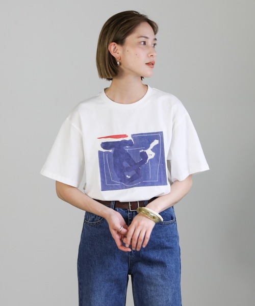 select MOCA(セレクトモカ)の「2021 SS ニュアンスアートデザインTシャツ(Tシャツ/カットソー・レディース・ホワイト/ブラック・FREE)」の18枚目の写真