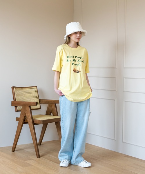 UNE MANSION（ユヌマンション）の「ベアープリントTシャツ（Tシャツ/カットソー・レディース・ライトグレー/イエロー/アイボリー・FREE）」の19枚目の写真