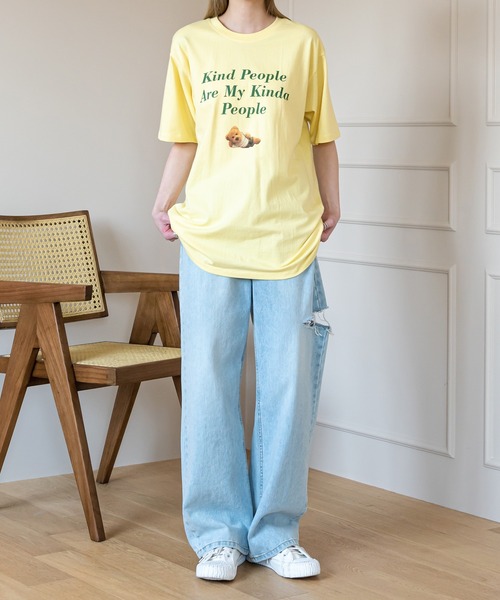 UNE MANSION（ユヌマンション）の「ベアープリントTシャツ（Tシャツ/カットソー・レディース・ライトグレー/イエロー/アイボリー・FREE）」の16枚目の写真