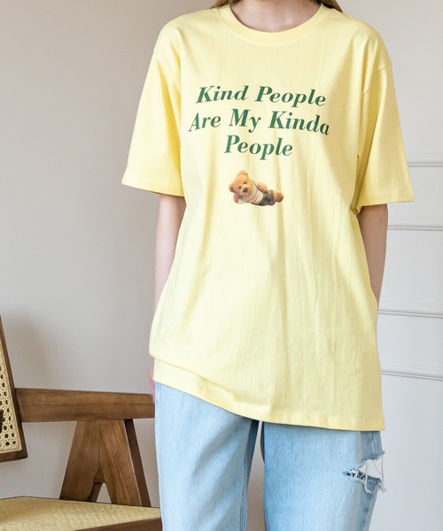 UNE MANSION（ユヌマンション）の「ベアープリントTシャツ（Tシャツ/カットソー・レディース・ライトグレー/イエロー/アイボリー・FREE）」の9枚目の写真