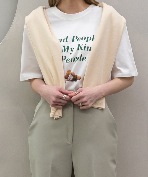 UNE MANSION（ユヌマンション）の「ベアープリントTシャツ（Tシャツ/カットソー・レディース・ライトグレー/イエロー/アイボリー・FREE）」の11枚目の写真