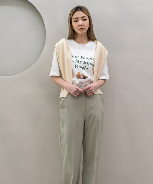 UNE MANSION（ユヌマンション）の「ベアープリントTシャツ（Tシャツ/カットソー・レディース・ライトグレー/イエロー/アイボリー・FREE）」の8枚目の写真