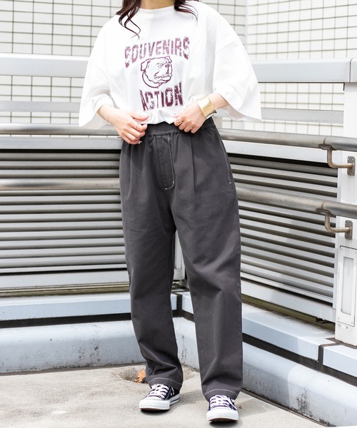 PairPair(ペアペア)の「ブルドッグオーバーTシャツ(ユニセックス)(Tシャツ/カットソー・メンズ・オレンジ/ネイビー/チャコールグレー/オフホワイト・FREE)」の7枚目の写真