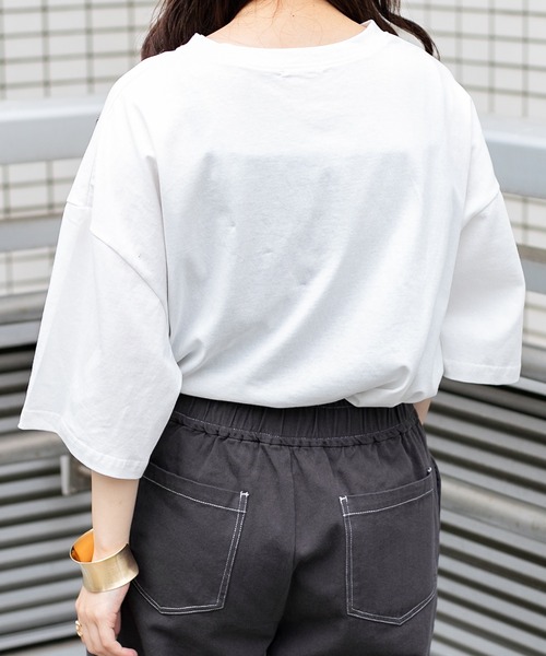 PairPair(ペアペア)の「ブルドッグオーバーTシャツ(ユニセックス)(Tシャツ/カットソー・メンズ・オレンジ/ネイビー/チャコールグレー/オフホワイト・FREE)」の10枚目の写真