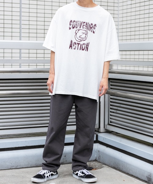 PairPair(ペアペア)の「ブルドッグオーバーTシャツ(ユニセックス)(Tシャツ/カットソー・メンズ・オレンジ/ネイビー/チャコールグレー/オフホワイト・FREE)」の11枚目の写真