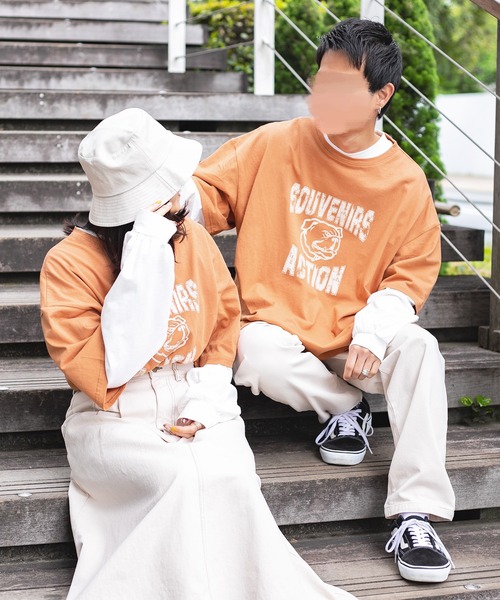 PairPair(ペアペア)の「ブルドッグオーバーTシャツ(ユニセックス)(Tシャツ/カットソー・メンズ・オレンジ/ネイビー/チャコールグレー/オフホワイト・FREE)」の15枚目の写真
