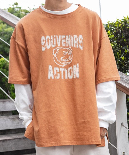 PairPair(ペアペア)の「ブルドッグオーバーTシャツ(ユニセックス)(Tシャツ/カットソー・メンズ・オレンジ/ネイビー/チャコールグレー/オフホワイト・FREE)」の22枚目の写真