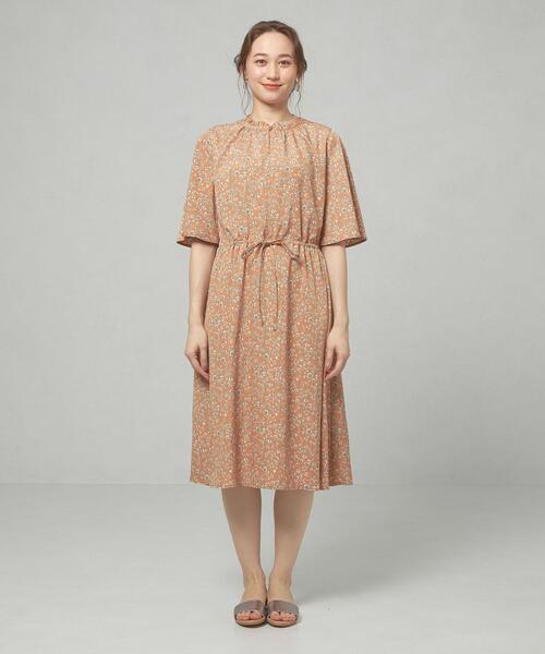 closet story（クローゼットストーリー）の「＜closet story＞□フリルスタンドカラー ボタニカルP ワンピース -手洗い可能-（ワンピース・レディース・ライトグレー/オフホワイト/シャーベット・FREE）」の4枚目の写真