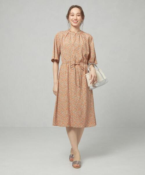 closet story（クローゼットストーリー）の「＜closet story＞□フリルスタンドカラー ボタニカルP ワンピース -手洗い可能-（ワンピース・レディース・ライトグレー/オフホワイト/シャーベット・FREE）」の14枚目の写真