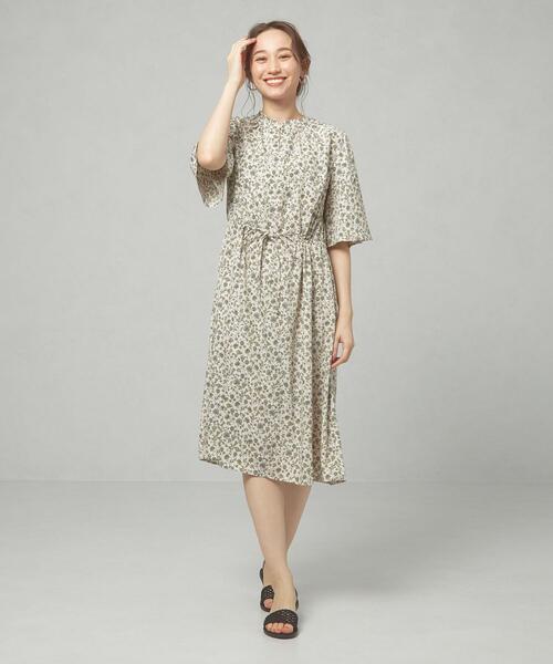 closet story（クローゼットストーリー）の「＜closet story＞□フリルスタンドカラー ボタニカルP ワンピース -手洗い可能-（ワンピース・レディース・ライトグレー/オフホワイト/シャーベット・FREE）」の19枚目の写真