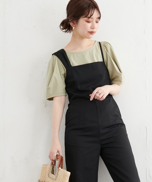 natural couture(ナチュラルクチュール)の「タックスリーブTシャツ(Tシャツ/カットソー・レディース・ミント/カーキ/オフホワイト/ブラック/ピンク・FREE)」の5枚目の写真