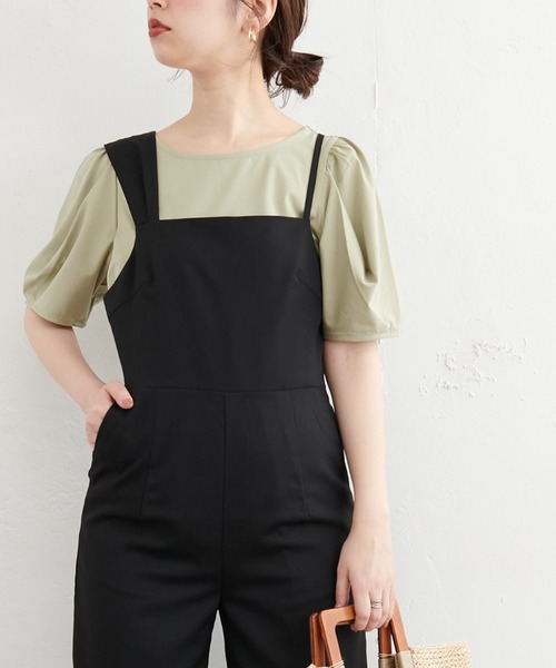 natural couture(ナチュラルクチュール)の「タックスリーブTシャツ(Tシャツ/カットソー・レディース・ミント/カーキ/オフホワイト/ブラック/ピンク・FREE)」の18枚目の写真