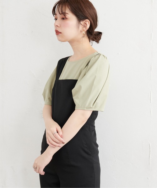 natural couture(ナチュラルクチュール)の「タックスリーブTシャツ(Tシャツ/カットソー・レディース・ミント/カーキ/オフホワイト/ブラック/ピンク・FREE)」の16枚目の写真