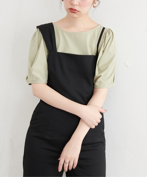 natural couture(ナチュラルクチュール)の「タックスリーブTシャツ(Tシャツ/カットソー・レディース・ミント/カーキ/オフホワイト/ブラック/ピンク・FREE)」の17枚目の写真