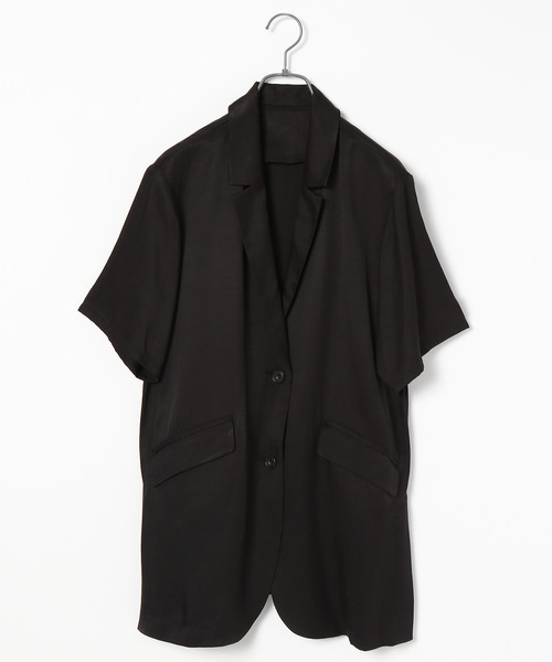 PAGEBOY(ページボーイ)の「クリアリネンショートスリーブジャケット (セットアップ対応)(セットアップ・レディース・ブラック/ブラウン系その他/グレイッシュベージュ・FREE)」の8枚目の写真