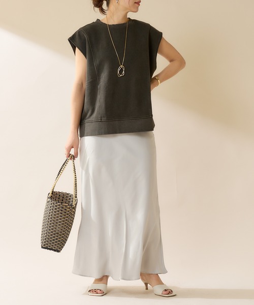 SHENERY(シーナリー)の「ピグメント加工裏毛ベスト(ベスト・レディース・ブラック/オレンジ・FREE)」の8枚目の写真