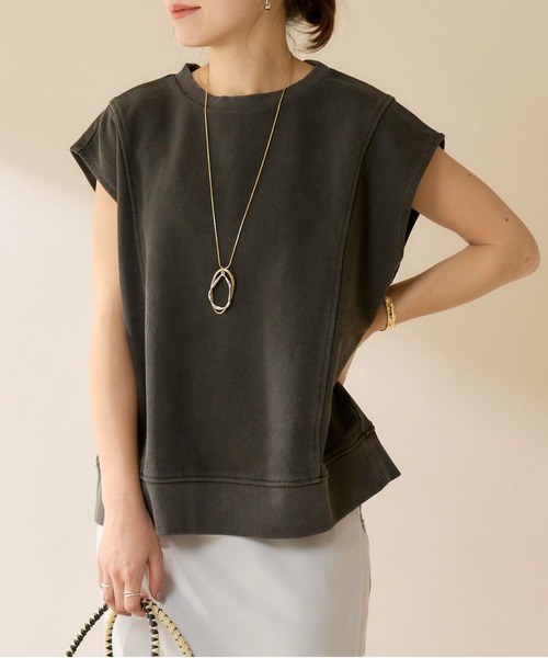 SHENERY(シーナリー)の「ピグメント加工裏毛ベスト(ベスト・レディース・ブラック/オレンジ・FREE)」の5枚目の写真