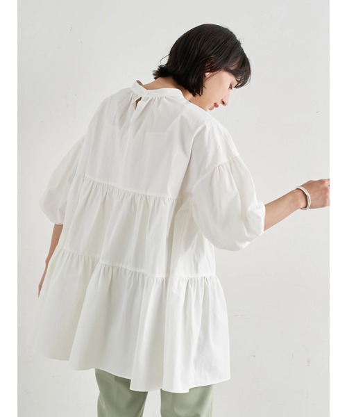 earth music&ecology（アースミュージックアンドエコロジー）の「【WEB限定】ティアードギャザーチュニック ＊（チュニック・レディース・ブラック/オフホワイト/ライトグリーン/その他8・FREE）」の9枚目の写真