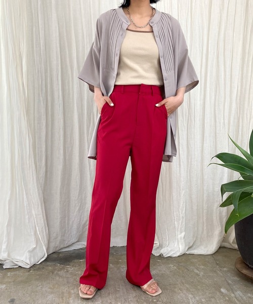 Lull（ルル）の「【Lull / ルル】バイカラー2wayリブタンク（タンクトップ・レディース・ブラック/ベージュ/ミント・ONESIZE）」の9枚目の写真