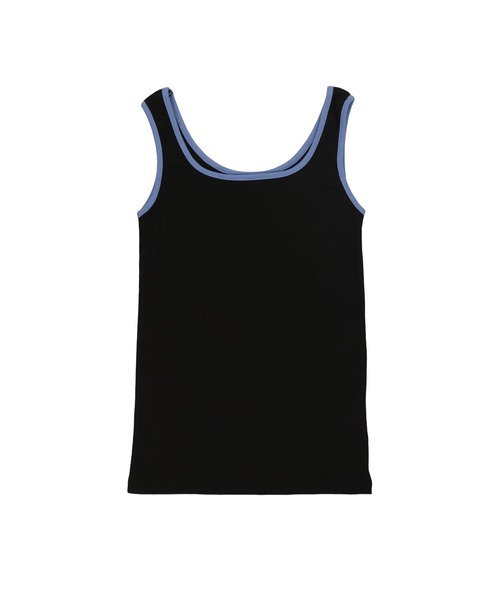 Lull（ルル）の「【Lull / ルル】バイカラー2wayリブタンク（タンクトップ・レディース・ブラック/ベージュ/ミント・ONESIZE）」の13枚目の写真