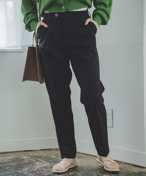 FREE'S MART（フリーズマート）の「【Sシリーズ対応】◆ストレッチダブルジョーゼットテーパードパンツ（その他パンツ・レディース・ブラック/ベージュ/カーキ・X-SMALL/SMALL/MEDIUM）」の2枚目の写真