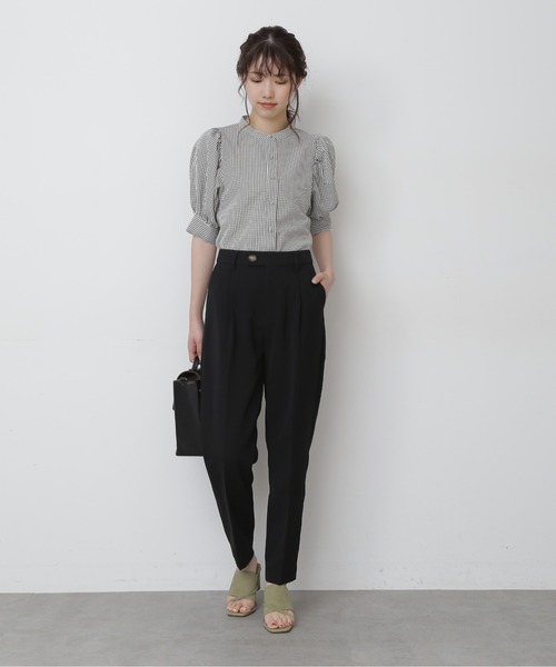 FREE'S MART（フリーズマート）の「【Sシリーズ対応】◆ストレッチダブルジョーゼットテーパードパンツ（その他パンツ・レディース・ブラック/ベージュ/カーキ・X-SMALL/SMALL/MEDIUM）」の5枚目の写真