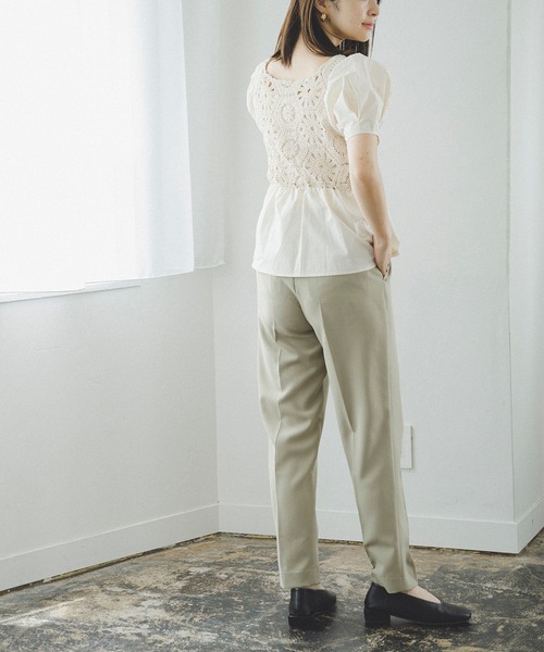 FREE'S MART（フリーズマート）の「【Sシリーズ対応】◆ストレッチダブルジョーゼットテーパードパンツ（その他パンツ・レディース・ブラック/ベージュ/カーキ・X-SMALL/SMALL/MEDIUM）」の12枚目の写真