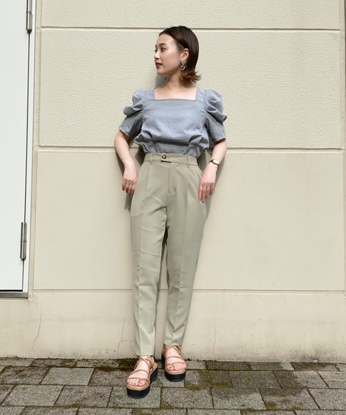 FREE'S MART（フリーズマート）の「【Sシリーズ対応】◆ストレッチダブルジョーゼットテーパードパンツ（その他パンツ・レディース・ブラック/ベージュ/カーキ・X-SMALL/SMALL/MEDIUM）」の22枚目の写真