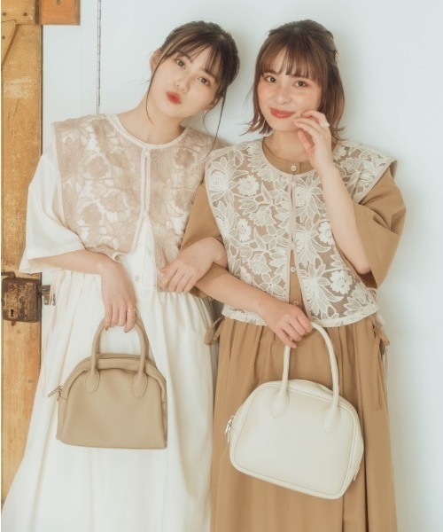 nemne store（ネンネストア）の「しょくぱんを並べるフラップピンタックワンピース（ワンピース・レディース・アイボリー/モカ/ミント・フリー）」の8枚目の写真