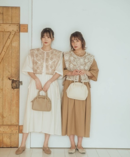 nemne store（ネンネストア）の「しょくぱんを並べるフラップピンタックワンピース（ワンピース・レディース・アイボリー/モカ/ミント・フリー）」の10枚目の写真