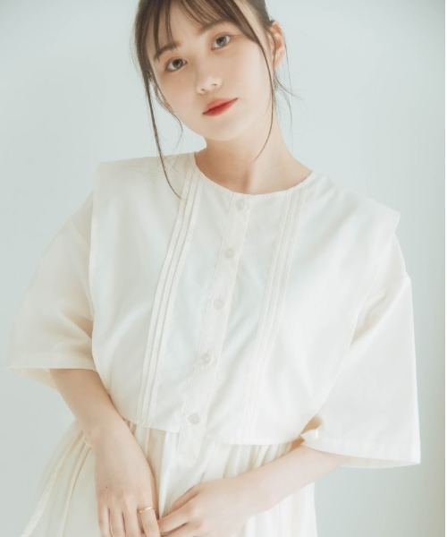 nemne store（ネンネストア）の「しょくぱんを並べるフラップピンタックワンピース（ワンピース・レディース・アイボリー/モカ/ミント・フリー）」の12枚目の写真